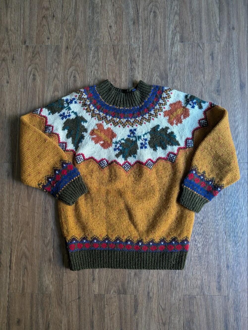 GAP 100% Wool Cozy Autumn Fair Isle Sweater Sz M